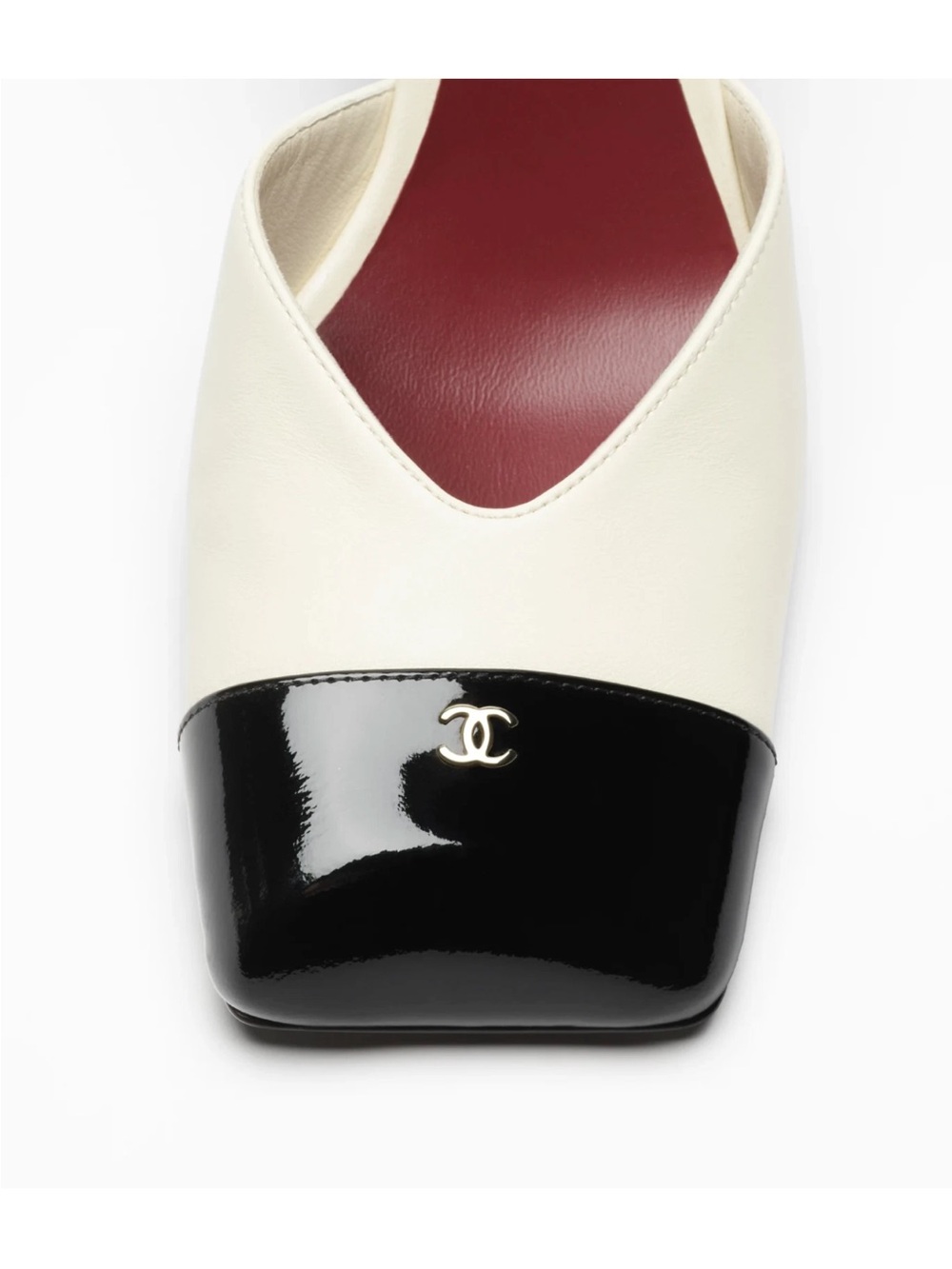 Chanel 26S Blazy Ivory Black Square Toe Sling CC Slingback Block Heel Pump 40.5 - Picture 11 of 16